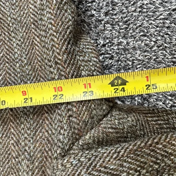 VTG Harris Tweed Brown Wool Blazer Jacket Pure Scottish Wool Men Sz 44 London - Picture 9 of 12